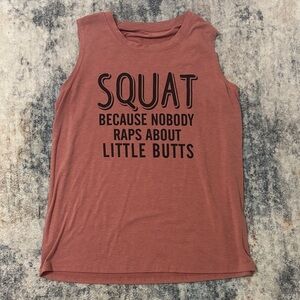 Graphic Sleeveless Tank Top in Rust